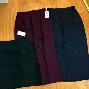 Chic Women's Pencil Skirt Trio - Black, Purple, and Navy